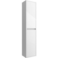 Abitare - Abgehängte Badezimmersäule 30 x 140 cm satiniert weiß mit zwei Türen – Nova von ABITARE