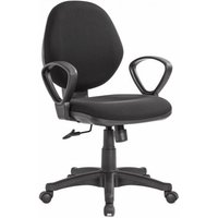 Abitare - Bürodrehstuhl aus dunkelgrauem Stoff mit verstellbarer Höhe und Armlehnen von ABITARE