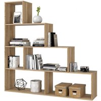 Abitare - Dekoratives Bücherregal 145x29x145 cm mit 6 Regalböden in kanadischer Eiche – Ledra von ABITARE
