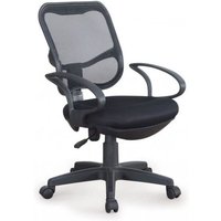 Abitare - Drehbarer Bürostuhl aus dunkelgrauem Stoff mit verstellbarer Höhe und Armlehnen Abitare - Drehbarer Bürostuhl aus dunkelgrauem Stoff mit verstellbarer Höhe und Armlehnen von ABITARE