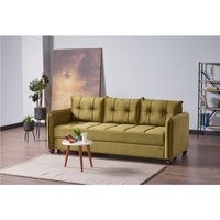 Abitare - Dreisitzer-Schlafsofa 216x97 cm aus grünem Stoff - Deruta von ABITARE