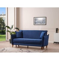 Abitare - Dreisitzer-Schlafsofa 217x87 cm aus blauem Stoff - Sarre Abitare - Dreisitzer-Schlafsofa 217x87 cm aus blauem Stoff - Sarre von ABITARE