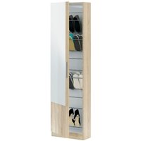 Schuhschrank mit Spiegeltür 50x22x180 cm kanadische Eiche – Irland von ABITARE