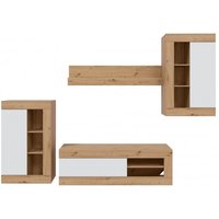 Abitare - TV-Wand 284 cm nordische Eiche und mattweiß – Nikosia Abitare - TV-Wand 284 cm nordische Eiche und mattweiß – Nikosia von ABITARE