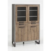 Abitare - Vitrine 110x170 h cm Eiche und Beton - Adrano von ABITARE