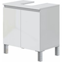 Abitare - Bodenstehender Badezimmerschrank 60 cm mit zwei glänzend weißen Türen – Dafne von ABITARE