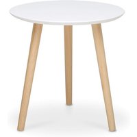 Abitare - Couchtisch mit einem Durchmesser von 48 cm in Mattweiß mit Beinen aus Kiefernholz - Etna Abitare - Couchtisch mit einem Durchmesser von 48 cm in Mattweiß mit Beinen aus Kiefernholz - Etna von ABITARE