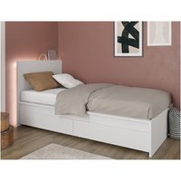 Einzelbettstruktur 214x107 cm mattweiß mit zwei Schubladen - Pafo von ABITARE