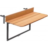 Greenwood - Klapptisch mit Geländer 120x37 cm aus anthrazitfarbenem Aluminium und mit Holzlattenplatte - Fano von GREENWOOD