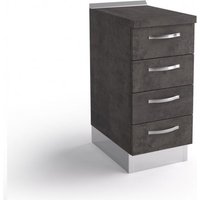 Küchenkommode mit Untergestell 40x60x84 cm aus lavafarbenem Holz mit vier Schubladen - Massa Küchenkommode mit Untergestell 40x60x84 cm aus lavafarbenem Holz mit vier Schubladen - Massa von ABITARE