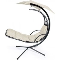 Schaukelbett 145x205 cm mit anthrazitgrau lackierter Stahlstruktur und beiger Matratze - Liguria von ABITARE