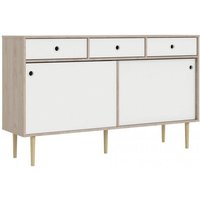 Sideboard 147x40 cm mattweiß und helle Eiche - Siena Sideboard 147x40 cm mattweiß und helle Eiche - Siena von ABITARE