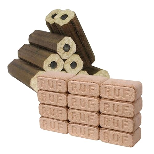 2 er Set Holzbriketts 20 kg – RUF Buche, Pini-Kay Eiche – Hochwertige Kaminbriketts, Lange Brenndauer, wenig Asche, CO2-neutral – 2 Sorten Premium Brennstoff- je 10 kg von ABL HOLZ-ZENTRALE
