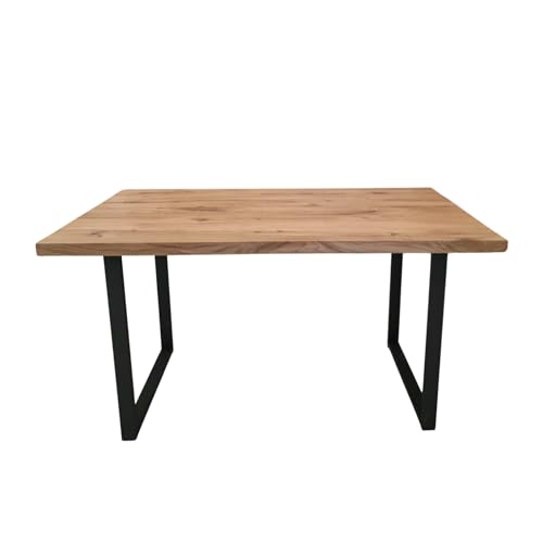 ABL HOLZ-ZENTRALE Massivholztisch Eiche 140x80 cm gerade Kante – Esszimmertisch mit 4 cm Tischplatte & U-Gestell aus Metall – moderner Esstisch, Natürlich geölt, handgefertigt ABL HOLZ-ZENTRALE Massivholztisch Eiche 140x80 cm gerade Kante – Esszimmertisch mit 4 cm Tischplatte & U-Gestell aus Metall – moderner Esstisch, Natürlich geölt, handgefertigt von ABL HOLZ-ZENTRALE