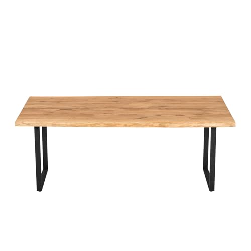 ABL HOLZ-ZENTRALE Massivholztisch Eiche 160x80 cm mit Baumkante – Esszimmertisch mit 4 cm Tischplatte & U-Gestell aus Metall – moderner Esstisch, Natürlich geölt, handgefertigt ABL HOLZ-ZENTRALE Massivholztisch Eiche 160x80 cm mit Baumkante – Esszimmertisch mit 4 cm Tischplatte & U-Gestell aus Metall – moderner Esstisch, Natürlich geölt, handgefertigt von ABL HOLZ-ZENTRALE