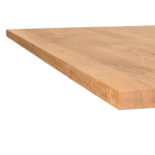 ABL HOLZ-ZENTRALE Tischplatte Eiche massiv 4 cm Stärke, 160x80 cm gerade Kante, Hochwertige Massivholzplatte, Natürlich Geölt von ABL HOLZ-ZENTRALE