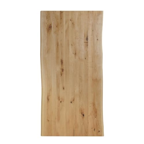 ABL HOLZ-ZENTRALE Tischplatte Eiche massiv 4 cm Stärke, 240x100 cm mit Baumkante, Hochwertige Massivholzplatte, Natürlich Geölt von ABL HOLZ-ZENTRALE