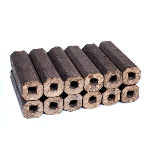 PiniKay Holzbriketts 100% Eiche - 10 kg Packung– 8-eckig mit Loch – Premium Qualität – Hoher Heizwert – Hartholzbriketts für Ofen & Kamin, PiniKay Briketts, Holzbriketts Eiche. von ABL HOLZ-ZENTRALE
