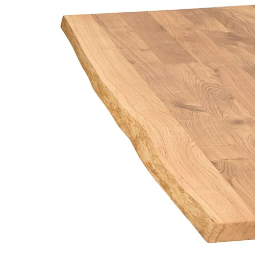 Tischplatte Eiche massiv 4 cm | Mit Baumkante oder Gerade Kante | Verschiedene Größen (240×100, 220×100, 200×100, 180×85,160×80,140×80 cm) Massivholzplatte | Natürlich Geölt (180x85 cm mit Baumkante) von ABL HOLZ-ZENTRALE