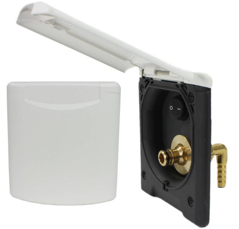 ABL Gartensteckdose Außensteckdose Wassersteckdose Dusche + Schalter mit Gardena Anschluss ABL Gartensteckdose Außensteckdose Wassersteckdose Dusche + Schalter mit Gardena Anschluss von ABL