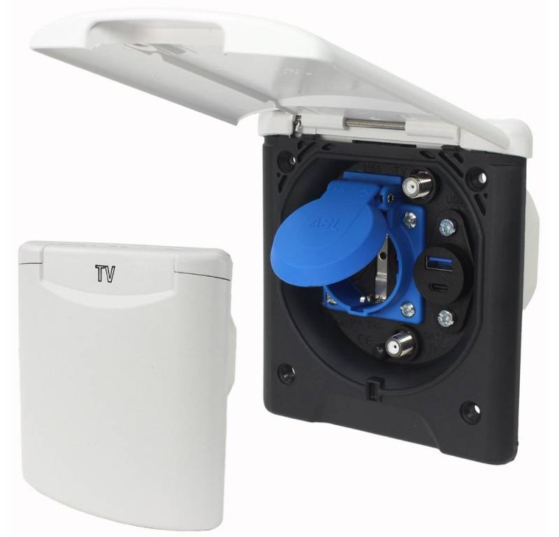 ABL Steckdose ABL Multifunktions Außensteckdose Wohnmobil Wohnwagen Sat Antenne von ABL