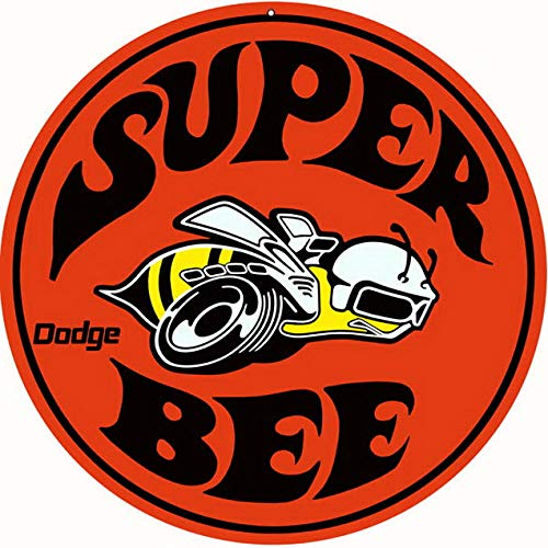 ABLERTRADE 30,5 x 30,5 cm Dodge Super Bee rundes Metall-Blechschild Man Cave, Garage, Ölstation, Schild 30,5 x 30,5 cm von ABLERTRADE