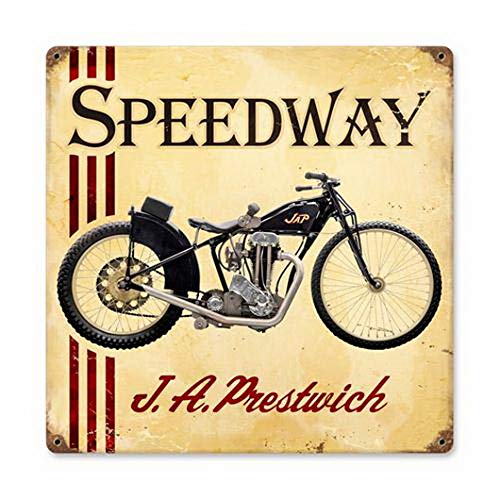 ABLERTRADE DHArt Vintage Metallschild JA Prestwich JAP Speedway Motorrad Home Küche Garage Dekor Blechschild 30,5 x 30,5 cm von ABLERTRADE