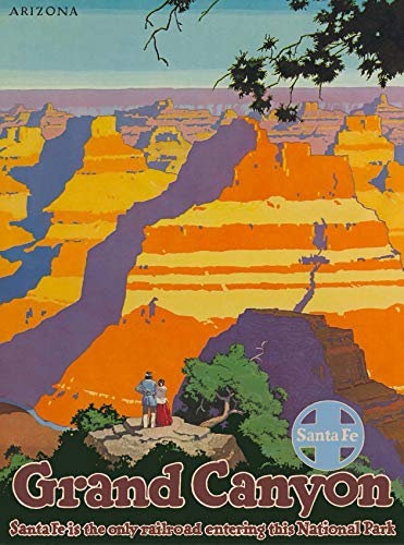ABLERTRADE Dekoratives Metallschild Grand Canyon National Park Santa Fe Arizona Vintage Reise-Werbung, Metallschild, 20 x 30 cm von ABLERTRADE
