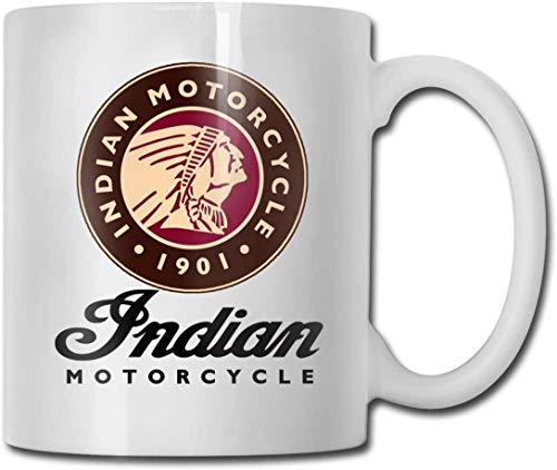 DHArt Ceramic Coffee Mugs Indian Motor-cycle Logo Novelty Gift Funny Tea Cup 11OZ. von ABLERTRADE