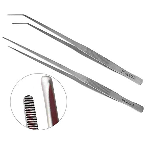 48cm Straight Curved Stainless Steel Extra Long Tweezers Set,Aquarium Cleaning Tool Fish Tank Aquatic Plants Forceps,Mega Reptile Feeding Tongs 48cm Straight Curved Stainless Steel Extra Long Tweezers Set,Aquarium Cleaning Tool Fish Tank Aquatic Plants Forceps,Mega Reptile Feeding Tongs von ABMRO