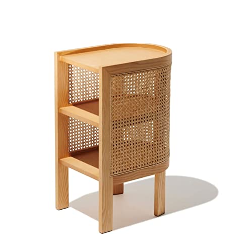 ABNMJKI Nachttisch Wooden Bedside Table Bedside Table Corner Table Rattan Bedside Table Bedside Table Bedroom Furniture von ABNMJKI
