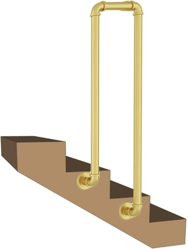 Geländer Handläufe für Stufen 2-Stufen-Handlauf, seitlich montierte Handläufe aus Schmiedeeisen Treppengeländer mit Installationssatz Handla Geländer Handläufe für Stufen 2-Stufen-Handlauf, seitlich montierte Handläufe aus Schmiedeeisen Treppengeländer mit Installationssatz Handla von ABNNHK