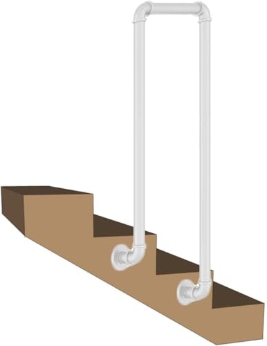 Geländer Handläufe für Stufen 2-Stufen-Handlauf, seitlich montierte Handläufe aus Schmiedeeisen Treppengeländer mit Installationssatz Handla Geländer Handläufe für Stufen 2-Stufen-Handlauf, seitlich montierte Handläufe aus Schmiedeeisen Treppengeländer mit Installationssatz Handla von ABNNHK