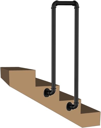Geländer Handläufe für Stufen 2-Stufen-Handlauf, seitlich montierte Handläufe aus Schmiedeeisen Treppengeländer mit Installationssatz Handla Geländer Handläufe für Stufen 2-Stufen-Handlauf, seitlich montierte Handläufe aus Schmiedeeisen Treppengeländer mit Installationssatz Handla von ABNNHK