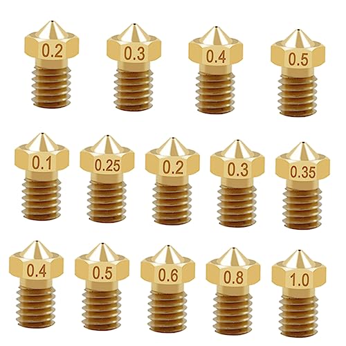 ABOOFAN 1 Satz Drucker Düsen Teiliges Messing Extruder Düsen Kit Für Rostfrei Installieren Für Abrasives Material 14 Stück von ABOOFAN