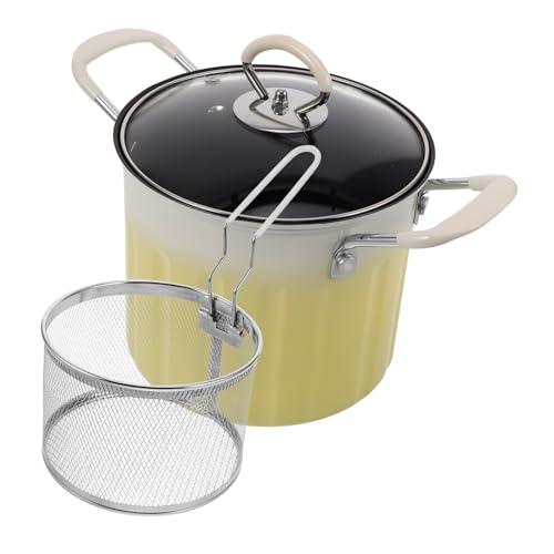 ABOOFAN 1 Satz Gusseisen Frittierpot mit Deckel und Ölfilter Vielseitige Fritteuse für Induktionsherd Gasherd für Tempura Pommes und Hühnchen von ABOOFAN