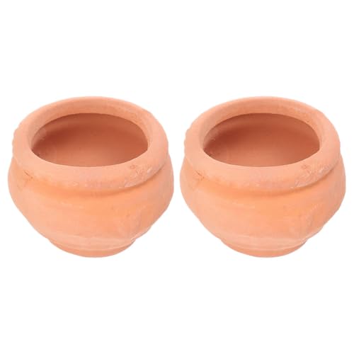 ABOOFAN 1 Satz Miniatur Blumentopf Drainage Kleiner Pflanztopf Kinderzimmer Töpfe Kinderzimmer Pflanztöpfe Und Garten Miniatur Terrakotta Töpfe Ästhetische Mini Töpfe Ton Tags 2 Stück von ABOOFAN
