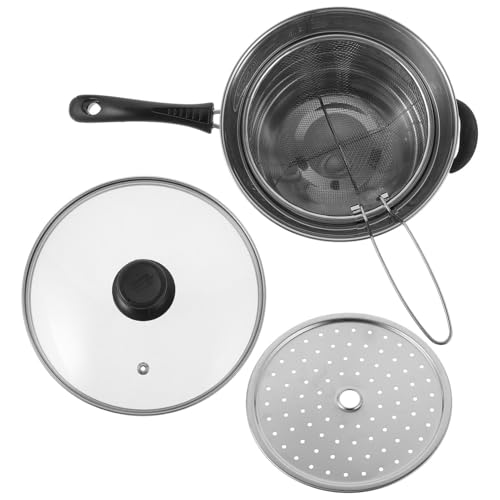 ABOOFAN 1 Satz Multifunktionskochtopf mit Siebeinsatz zum Frittieren von Pommes Fisch Gemüse für Induktionsherde und Gasherde Praktischer Kleiner Topf für Schnelles Kochen von ABOOFAN