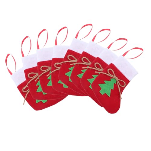 ABOOFAN 1 Satz Weihnachtsstrümpfe Messer Und Gabeltasche Urlaubs Ministrümpfe Silberne Weihnachtsstrumpf Ornamente Weihnachtsstrümpfe Für Besteck Organizer Schubladen 8 Stück von ABOOFAN