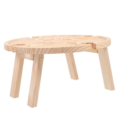 ABOOFAN 1 Stück Faltbarer Holz Weintisch für Picknick und Snacks Tragbarer Outdoor Zusammenklappbar für Garten Veranstaltungen und Strand von ABOOFAN