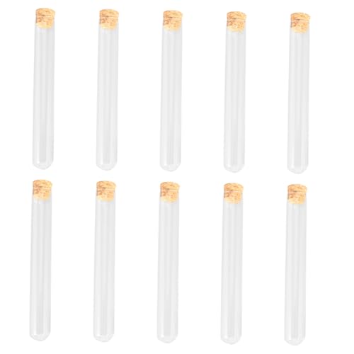 ABOOFAN 10 Stück Hitzebeständige Glas-reagenzgläser Korkstopfen Transparent Vielseitig Verwendbar für Labor Dekoration Süßigkeiten und Pflanzenkulturen von ABOOFAN