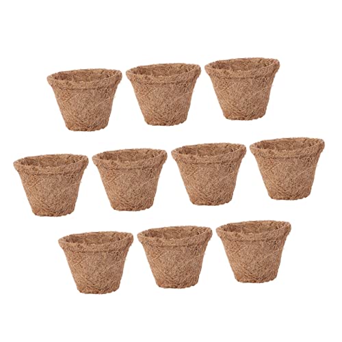 ABOOFAN 10 Stück Kokospalmen-Kinderbecken Bio-Kokosnuss-Blumentopf-Tablett Vorspeisen-Tablett Keimpapier-Pflanzgefäß Topfpflanzen Kokos-Töpfe Behälter Blumentopf-Korb von ABOOFAN