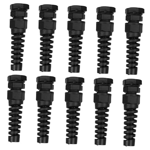 ABOOFAN 10 Stück Nylon Kabelverschraubungen Wasserdichte Stromkabel Zugentlastung für Außenbereich Robuste und Verstellbare Kabelverbinder mit Spiralfeder für Einfache Installation von ABOOFAN
