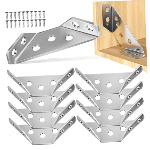 ABOOFAN 10 Stück Teiliges Edelstahl Möbel Eckwinkel mit Schrauben Robuste Winkelverbinder für Regal Bett und Möbelbau Vorgebohrt Modernes Design Vielseitig Einsetzbar Flachwinkel von ABOOFAN