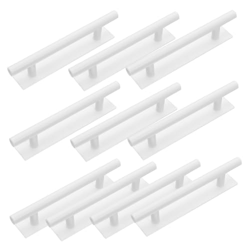 ABOOFAN 10 Stück Teiliges Selbstklebende Küchen Möbelgriffe ohne Bohren Einfache Installation Langlebig Vielseitig für Schränke Moderne Weiße Oberfläche Schadenfreie Montage von ABOOFAN