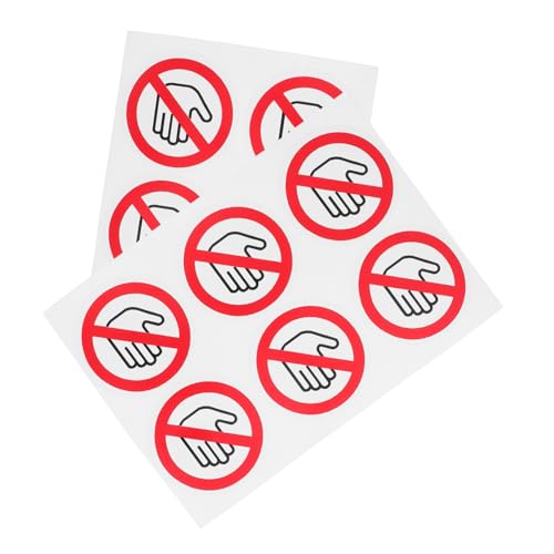 ABOOFAN 10 Stück Warnschilder Aufkleber „Nicht Berühren“ Selbstklebend Warnschild Sicherheitswarnschilder Warnschilder Aufkleber Schild „Nicht Berühren“ Sicherheitsschild Aufkleber von ABOOFAN