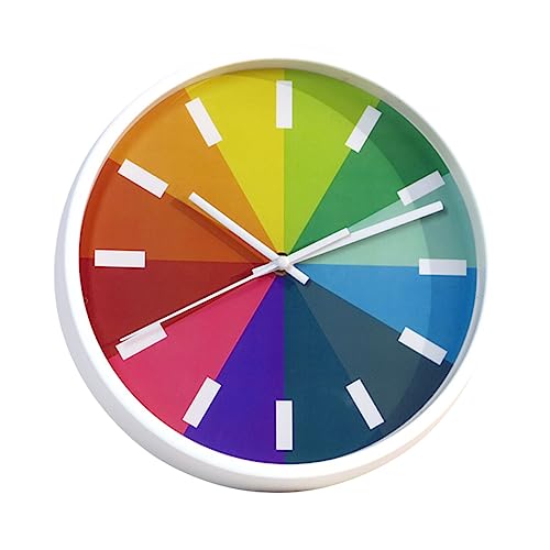 ABOOFAN 10 Stumme Wanduhr Regenbogen-wanduhr Runde Hängeuhr Dekorative Wanduhren Hängende Wanduhr Weiß von ABOOFAN