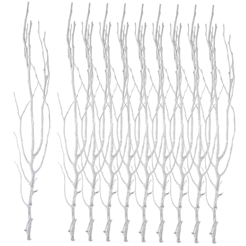 ABOOFAN 10st 50 cm Getrocknete Zweige Lockige Weidenzweige Gefälschte Reben Getrocknete Äste Zweige Basteln Zweige Zum Basteln Baumzweigdekore Getrocknete Blumen Holz Weiß Hohe Vase von ABOOFAN
