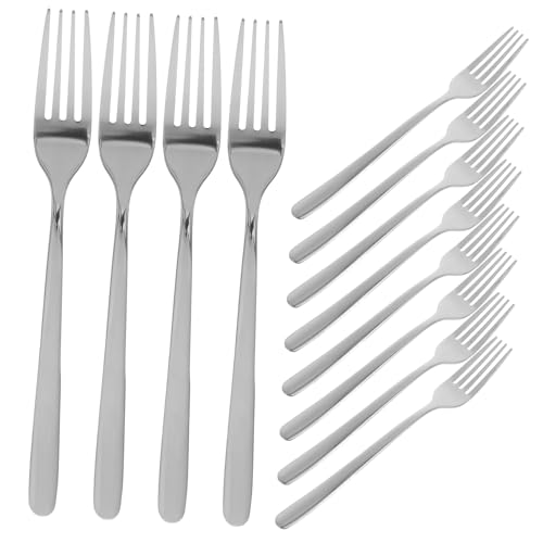 ABOOFAN 12 Stück Besteck Dessertgabel lange Gabeln zum Spaghettigabeln zum Cocktailgabeln Mini-Gabeln Salatgabel Gabelschoner Rostfreier Stahl Silver von ABOOFAN