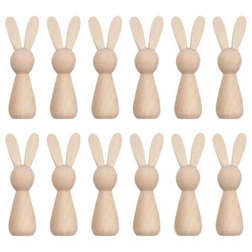ABOOFAN 12 Stück Leere Holzkaninchen-Puppenfigur Ostern Holzhase DIY Ostern DIY Holzhase Zum Bemalen Holzpflockpuppen Unvollendet ABOOFAN 12 Stück Leere Holzkaninchen-Puppenfigur Ostern Holzhase DIY Ostern DIY Holzhase Zum Bemalen Holzpflockpuppen Unvollendet von ABOOFAN